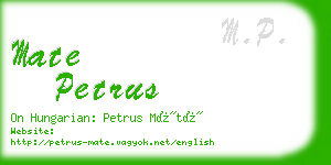 mate petrus business card